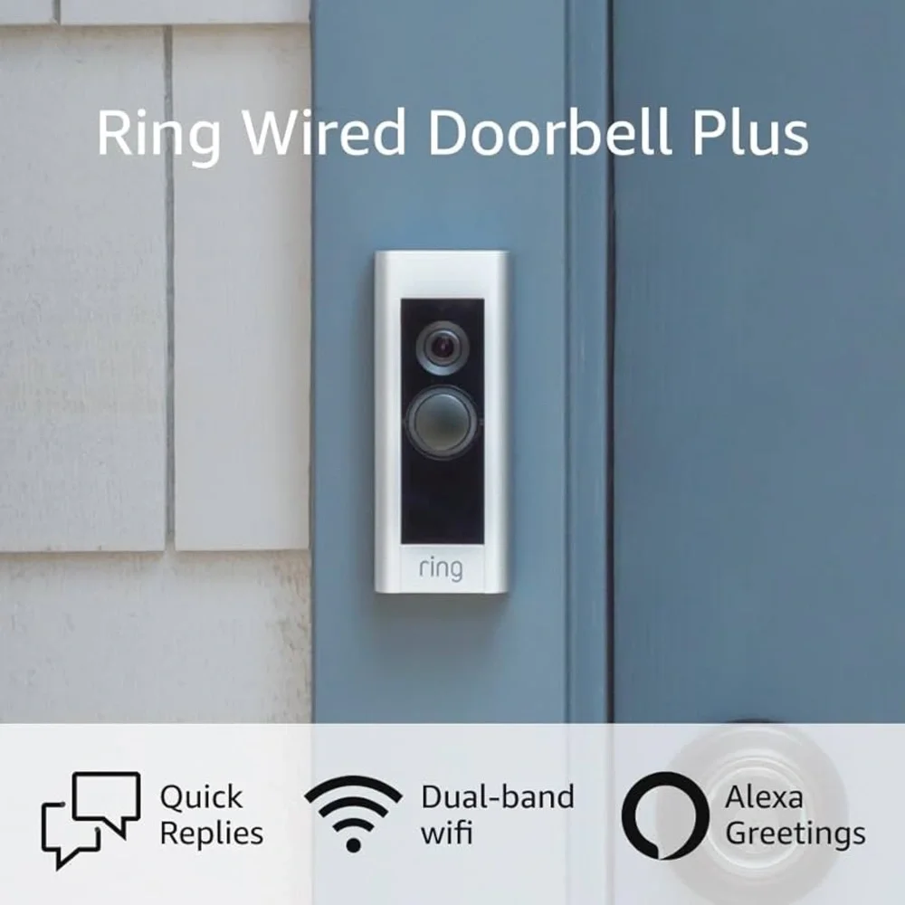 Ring Doorbell with Silver and Black Finish